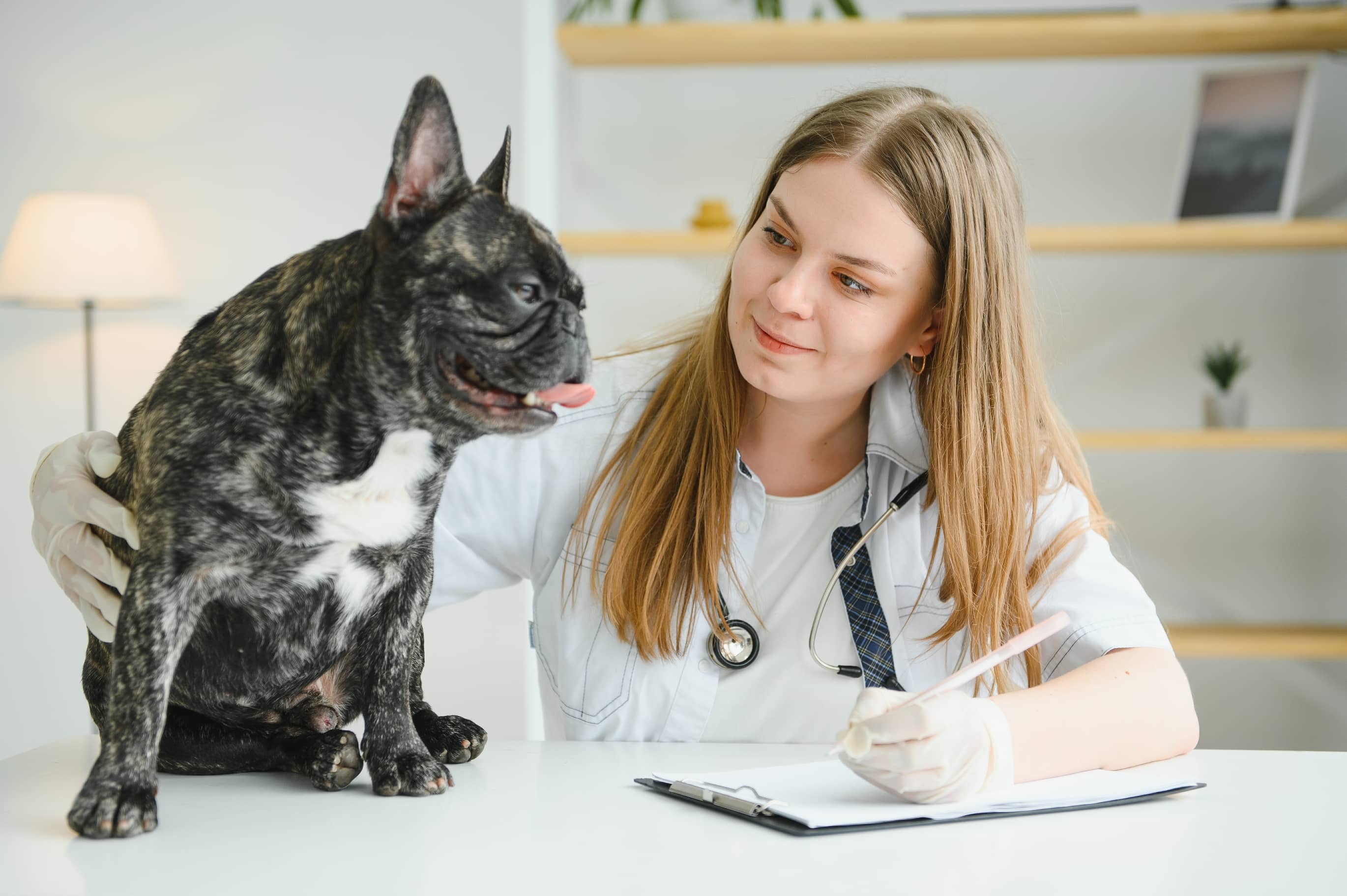 Bouledogue chez le vétérinaire